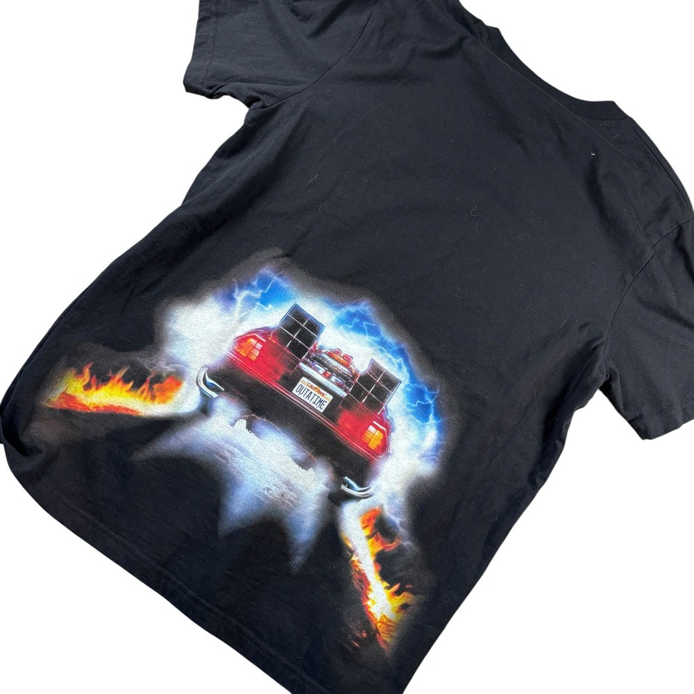 VTG Shoe Palace Back to the Future T-Shirt Mens L Black DeLorean Graphic Tee